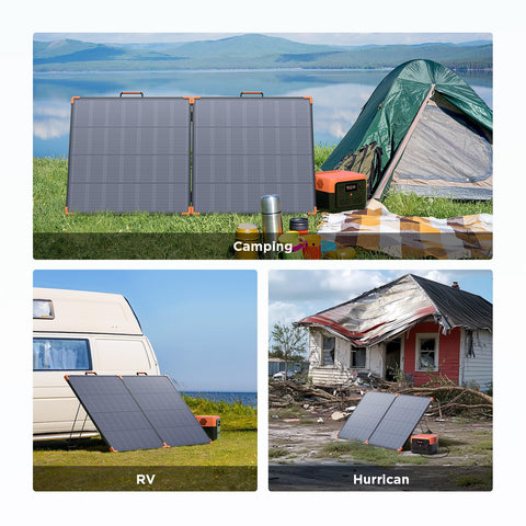 ZOUPW 180W solar panel supports off-grid adventures.
