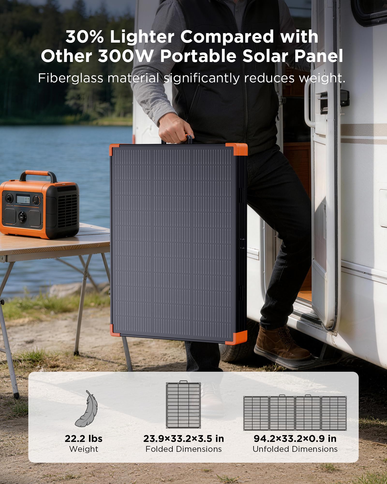 ZOUPW 350W foldable briefcase design enabling quick setup anywhere