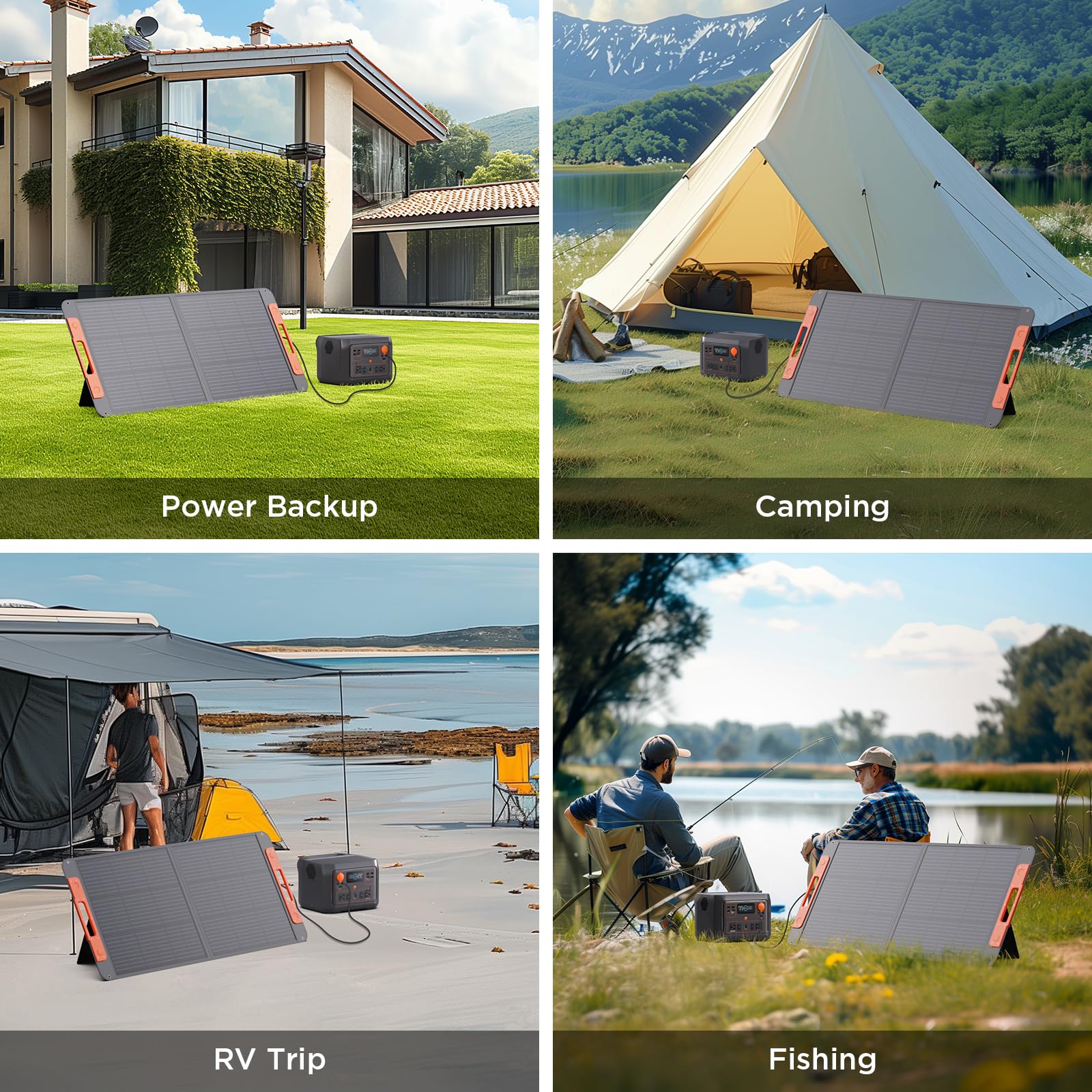 ZOUPW outdoor camping setup powering devices off-grid