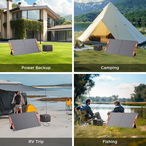 ZOUPW outdoor camping setup powering devices off-grid