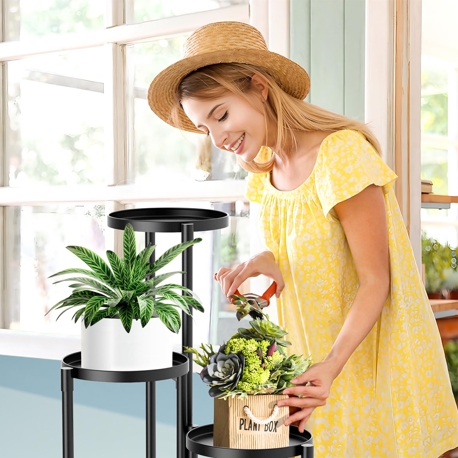ZOXILEN 3-tier plant stand outdoors ready with anti rust coating