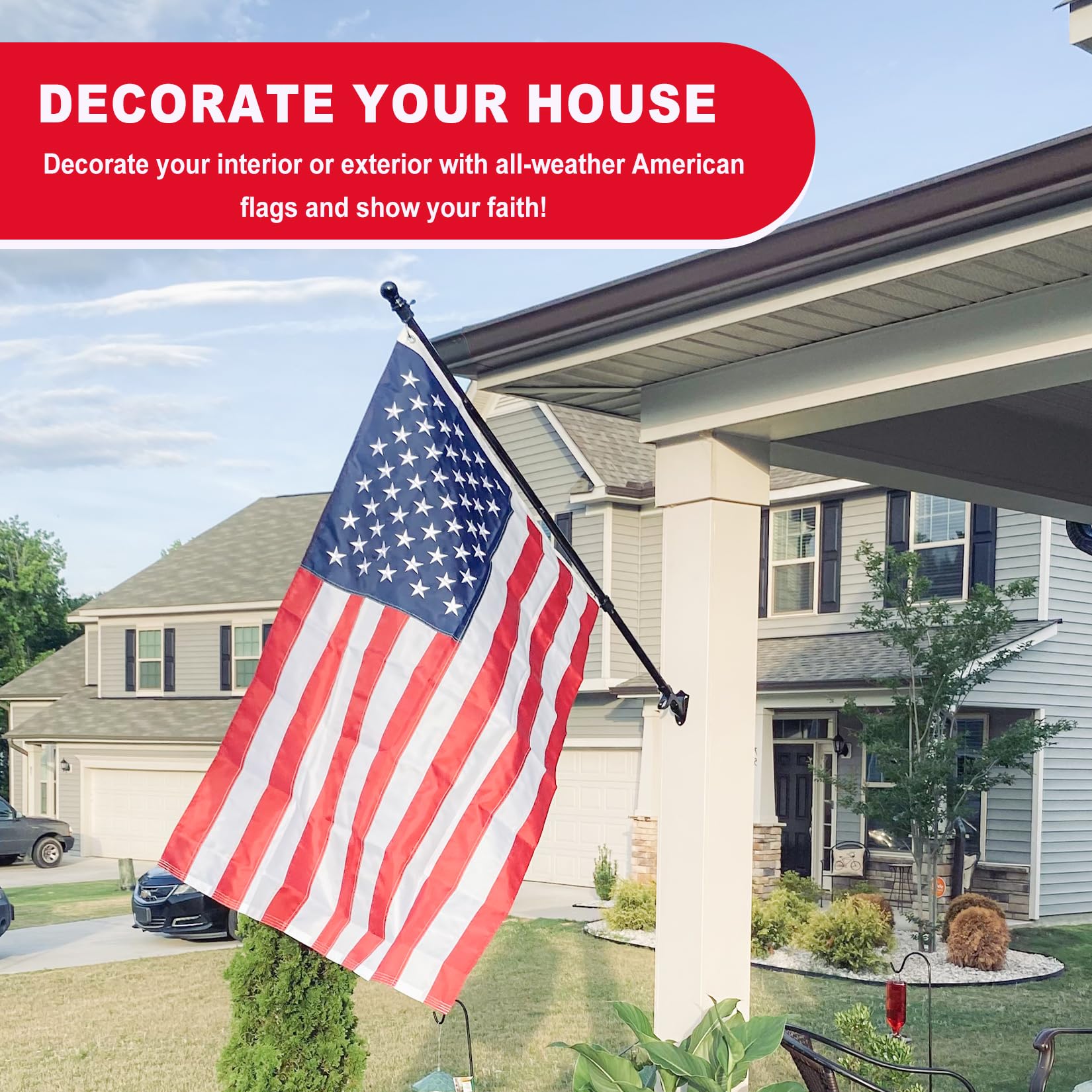 ZoYaone flag long-lasting all-weather performance for exterior use.