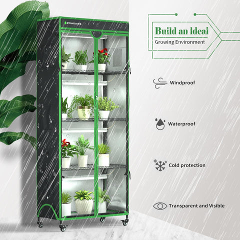 ZOYOYES 5-tier plant shelf with sturdy metal frame and adjustable levels
