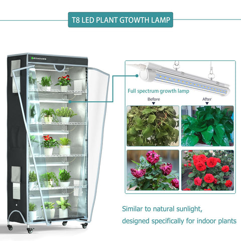 ZOYOYES enclosed grow tent with cover for easy plant monitoring.