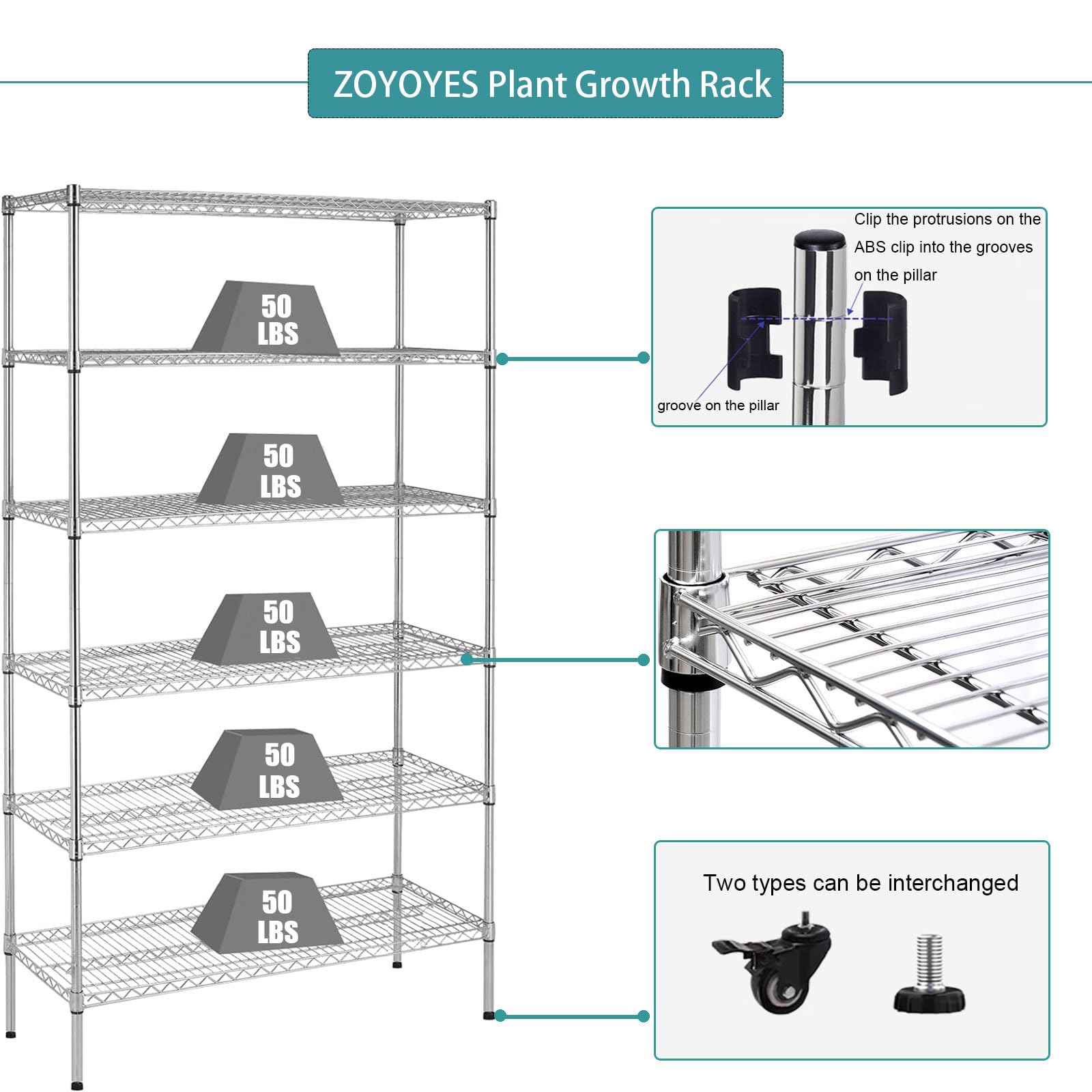 ZOYOYES reflective interior maximizes light distribution across all shelves.