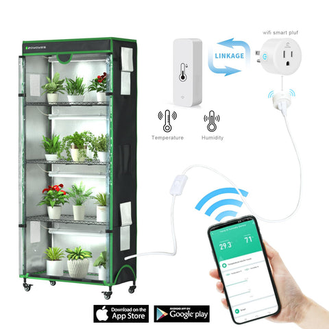 ZOYOYES wheeled stand enabling easy repositioning of the greenhouse