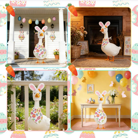 Zoyuinn porch goose outfit with soft fabric enhances outdoor yard charm