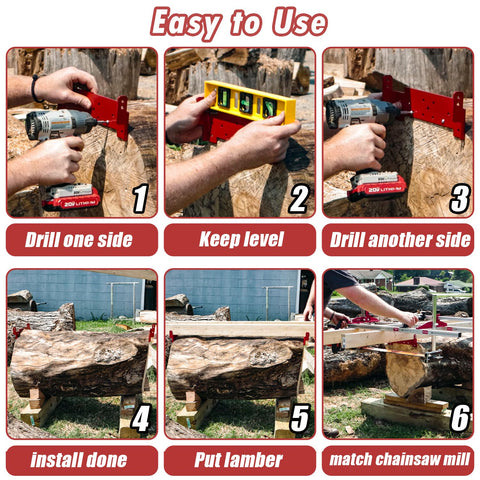 Zozen chainsaw mill showing adjustable dimensions for plank sizing