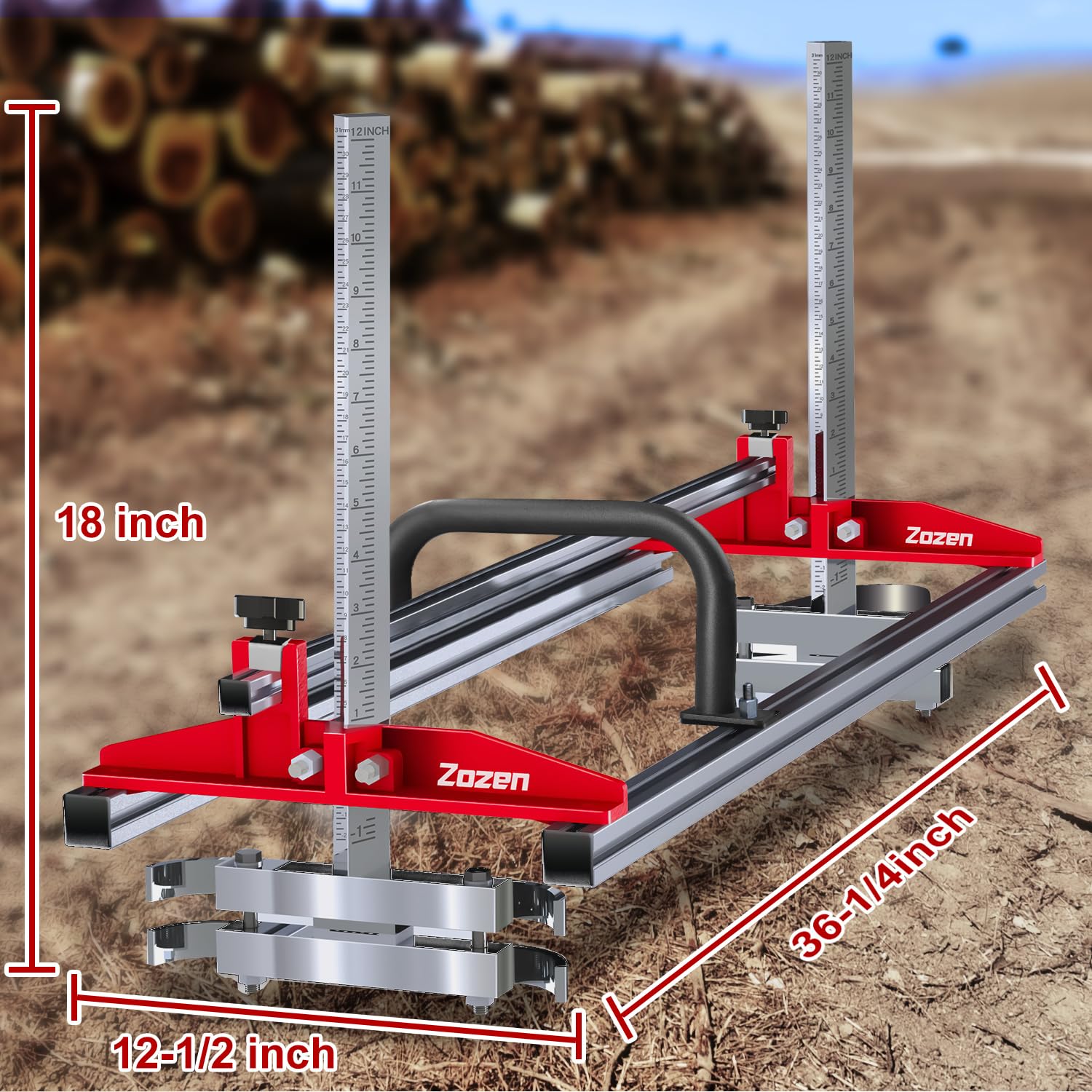 Zozen Chainsaw Mill bar compatibility from 14 to 36 inches for versatility.