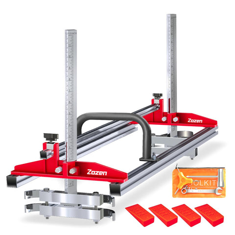 Zozen Chainsaw Mill complete assembly for straight first cuts and professional results.