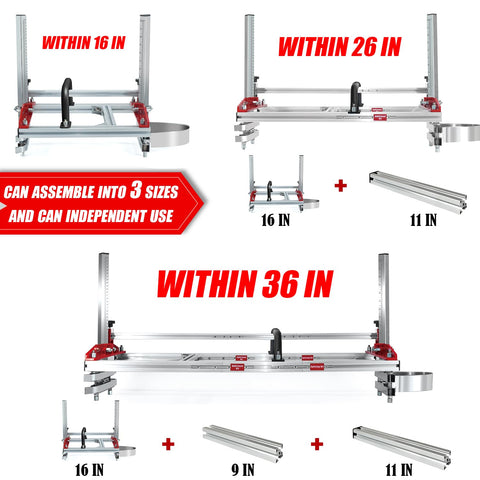 Zozen Chainsaw Mill three-size design for flexible, independent use.