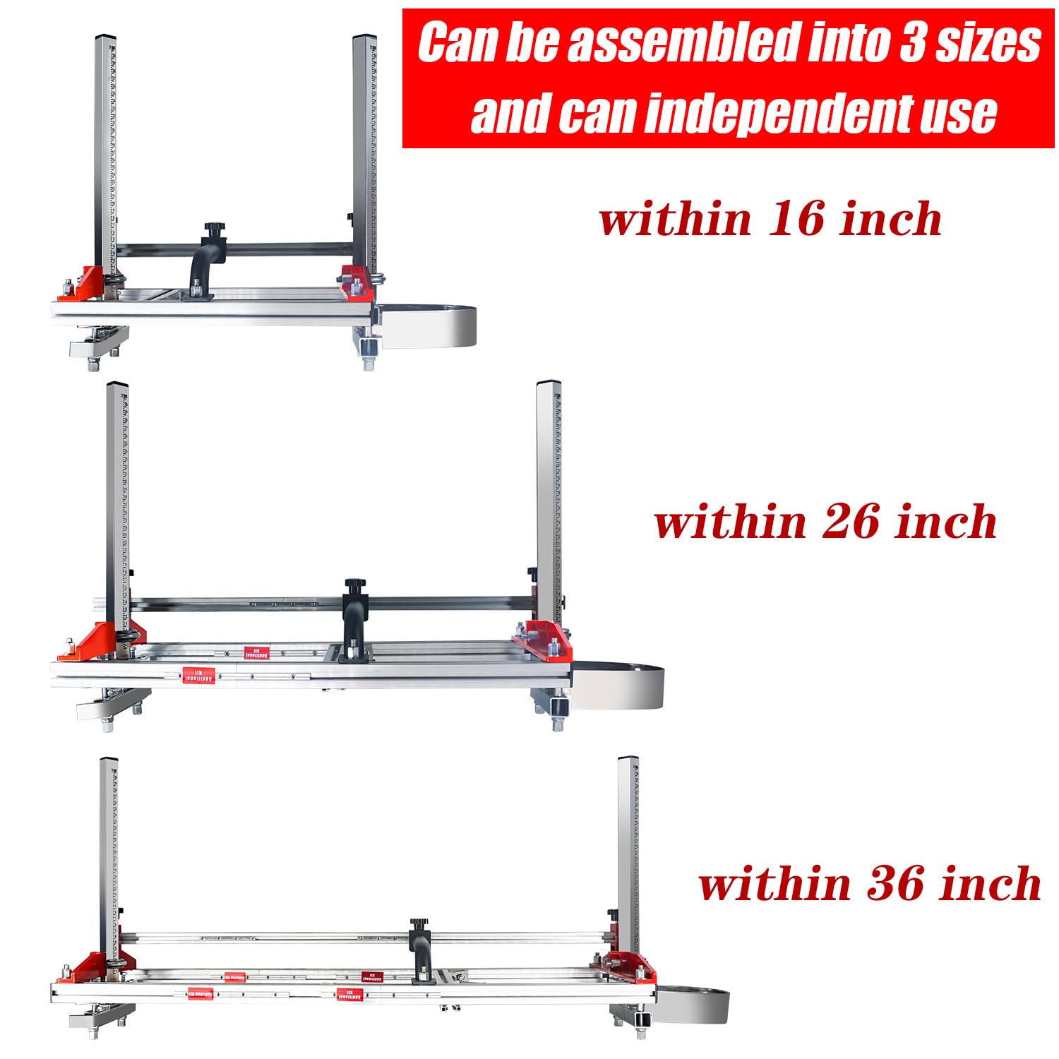 Zozen lumber guide brackets with level enabling precise edge rails