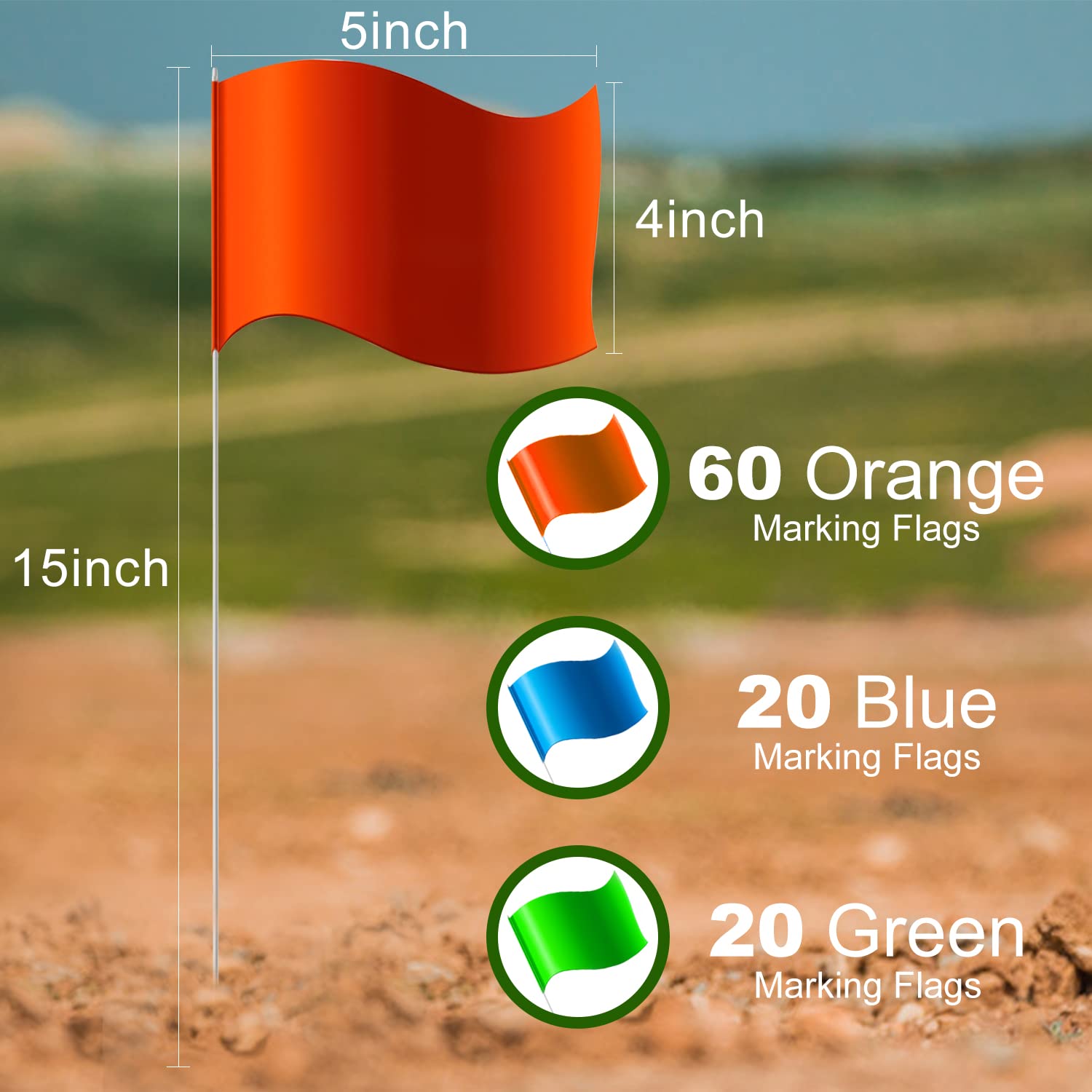 Zozen marking flags: 20 green flags ideal for irrigation layouts.