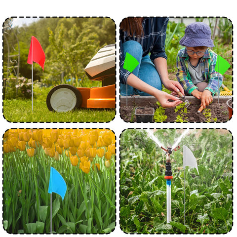 Zozen marking flags aid dog training and pet containment markers in yards.
