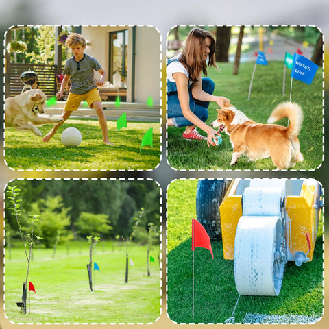 Weather-resistant PVC Zozen flags stay visible for reliable field marking.