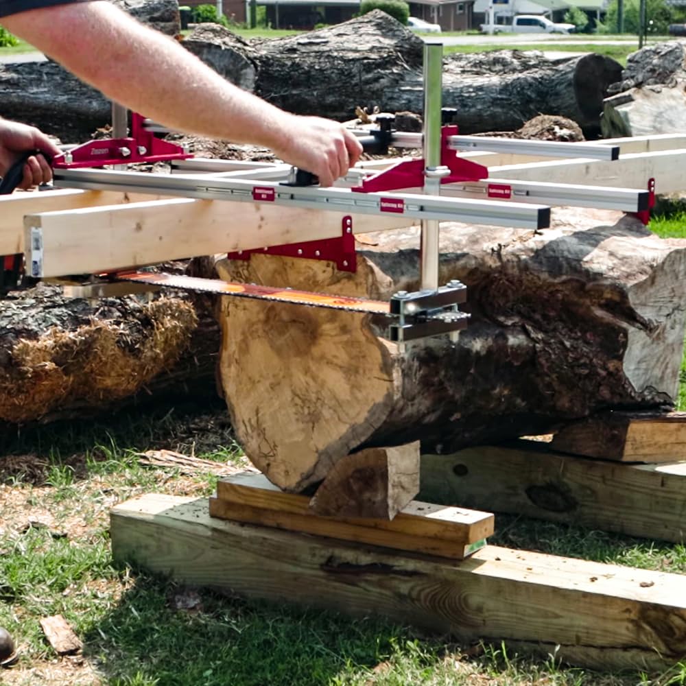 Zozen rail system fits 6-36 inch diameter logs for versatile milling