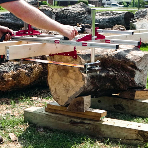 Zozen rail system fits 6-36 inch diameter logs for versatile milling