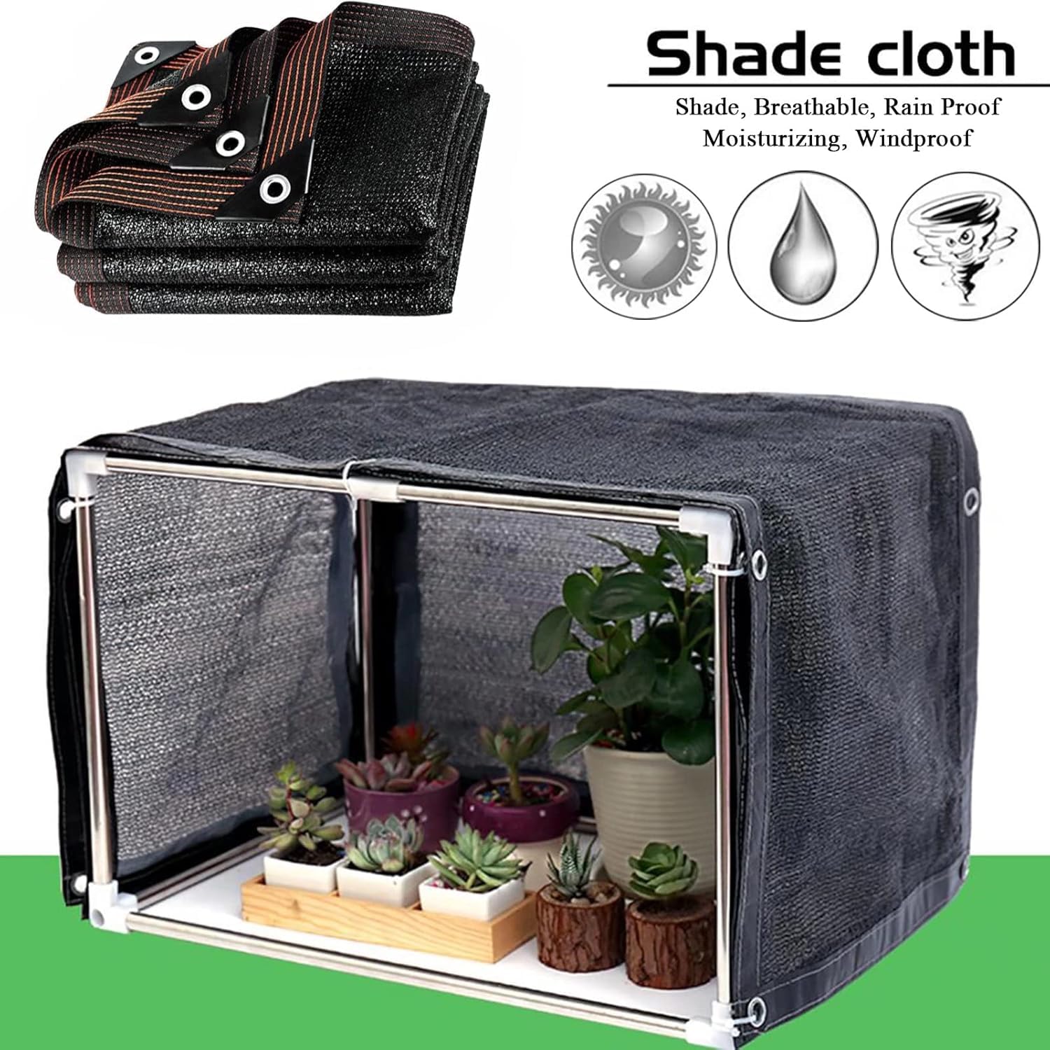 ZOZIJIU shade cloth with reinforced grommets for easy hanging and durability.