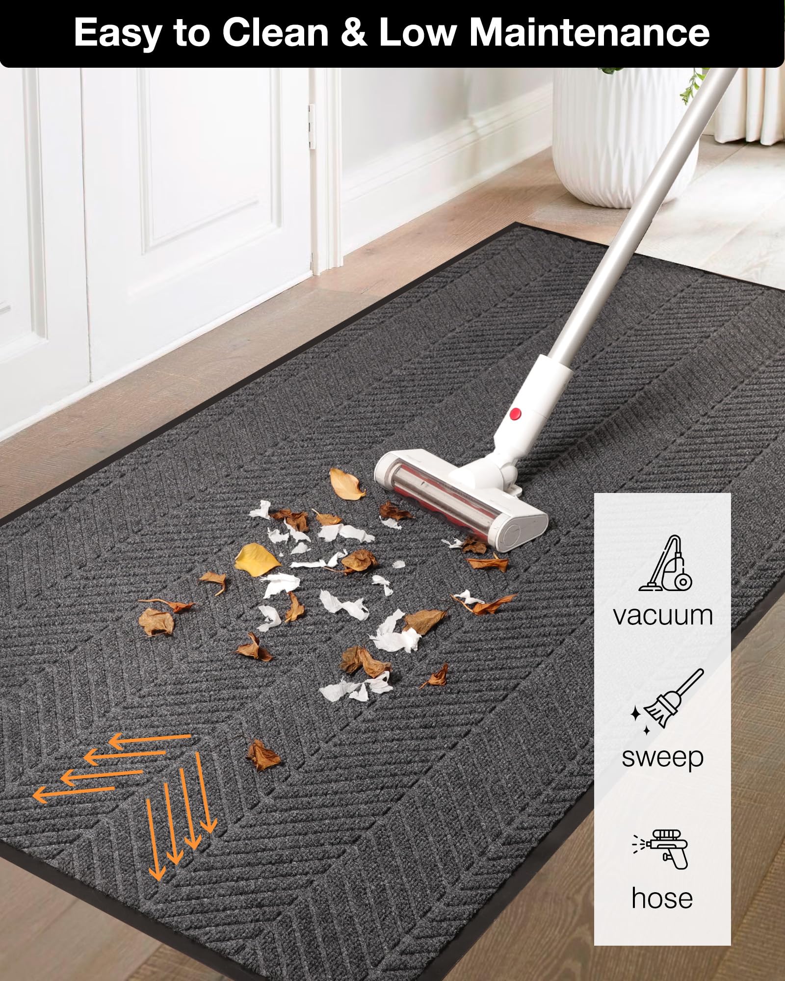 ZPAI weighted-backing mat stays firmly in place for busy homes.