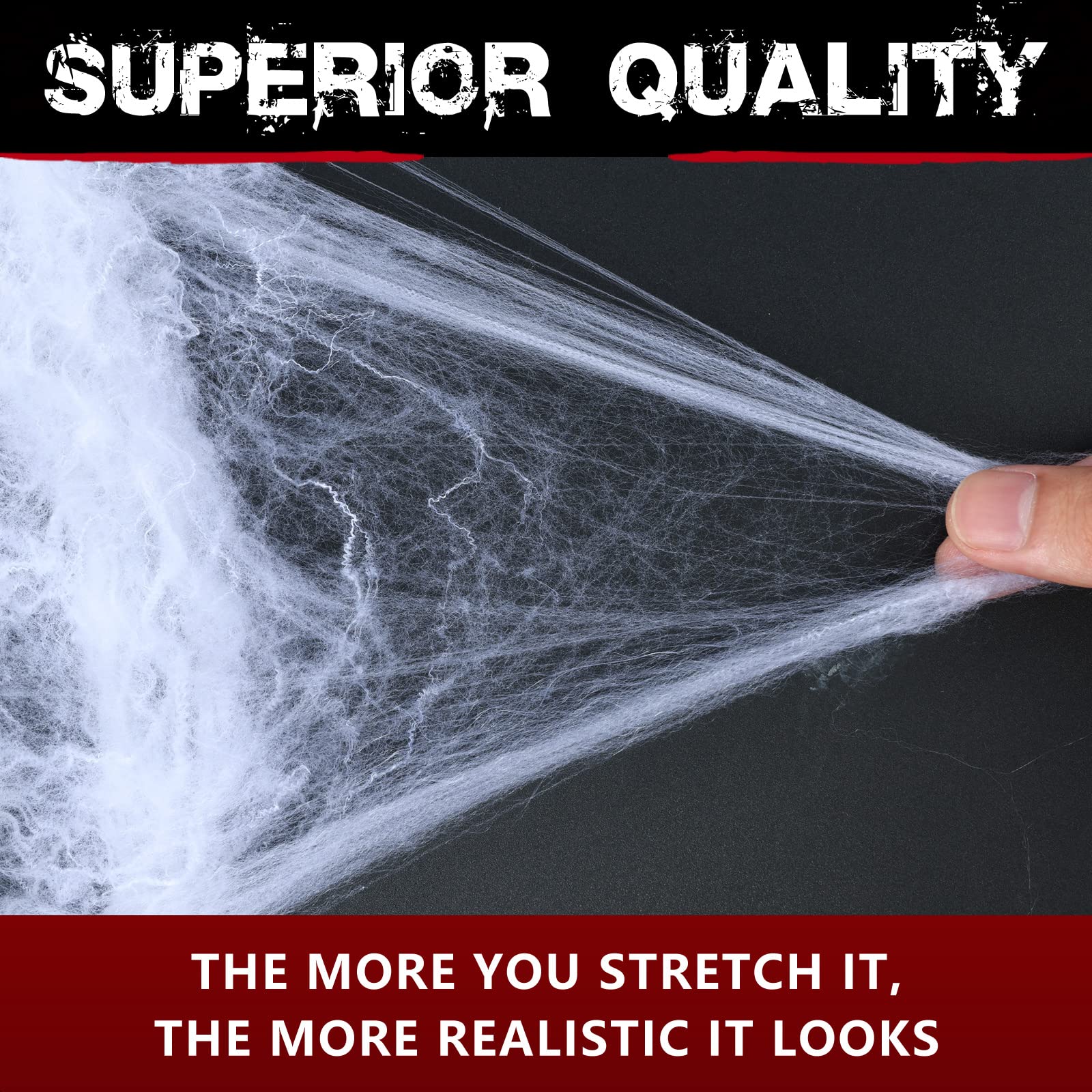 ZPISF spider-web pack emphasizes lifelike Halloween decor for windows and walls.