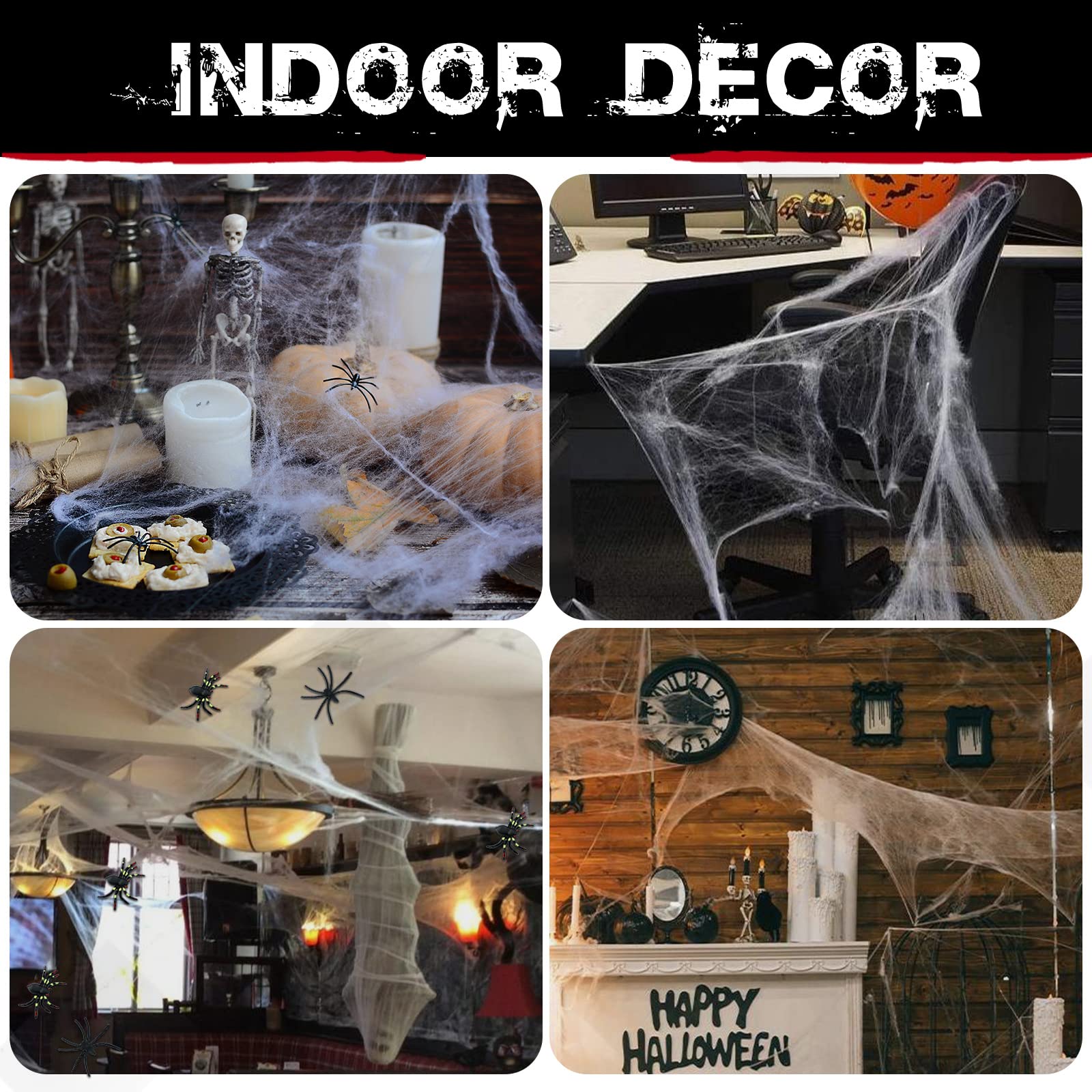 ZPISF cobwebs stretch into shapes for versatile party setups.