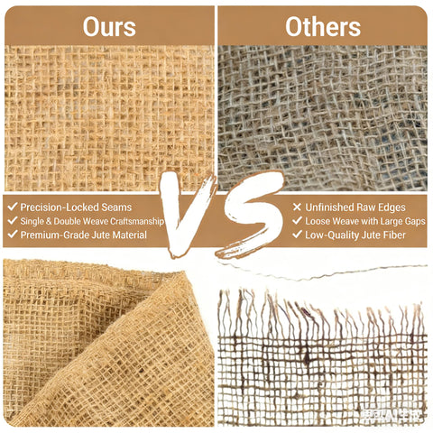 Close-up of Zplontya burlap weave highlighting natural jute texture and durability