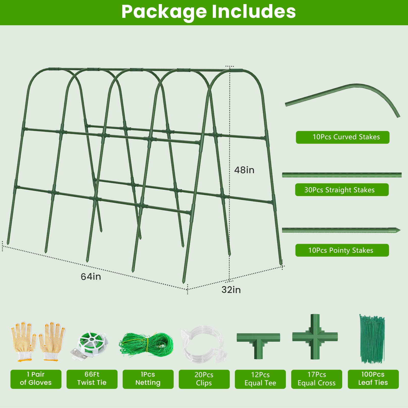 ZPMOCKAQ complete accessory pack with ties, clips, netting and gloves