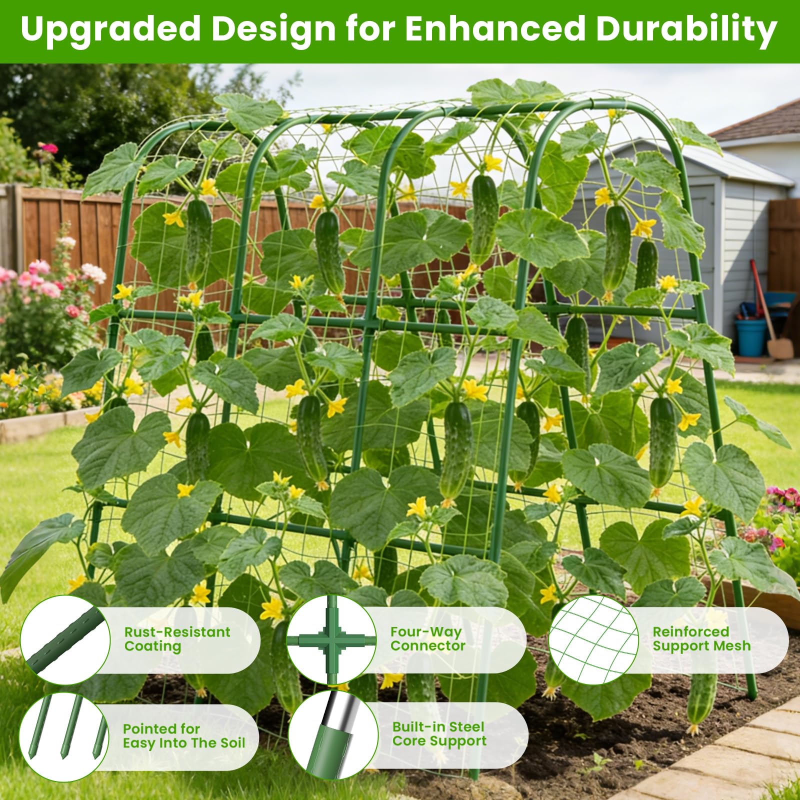 ZPMOCKAQ stainless steel core trellis resists rust for lasting garden use.