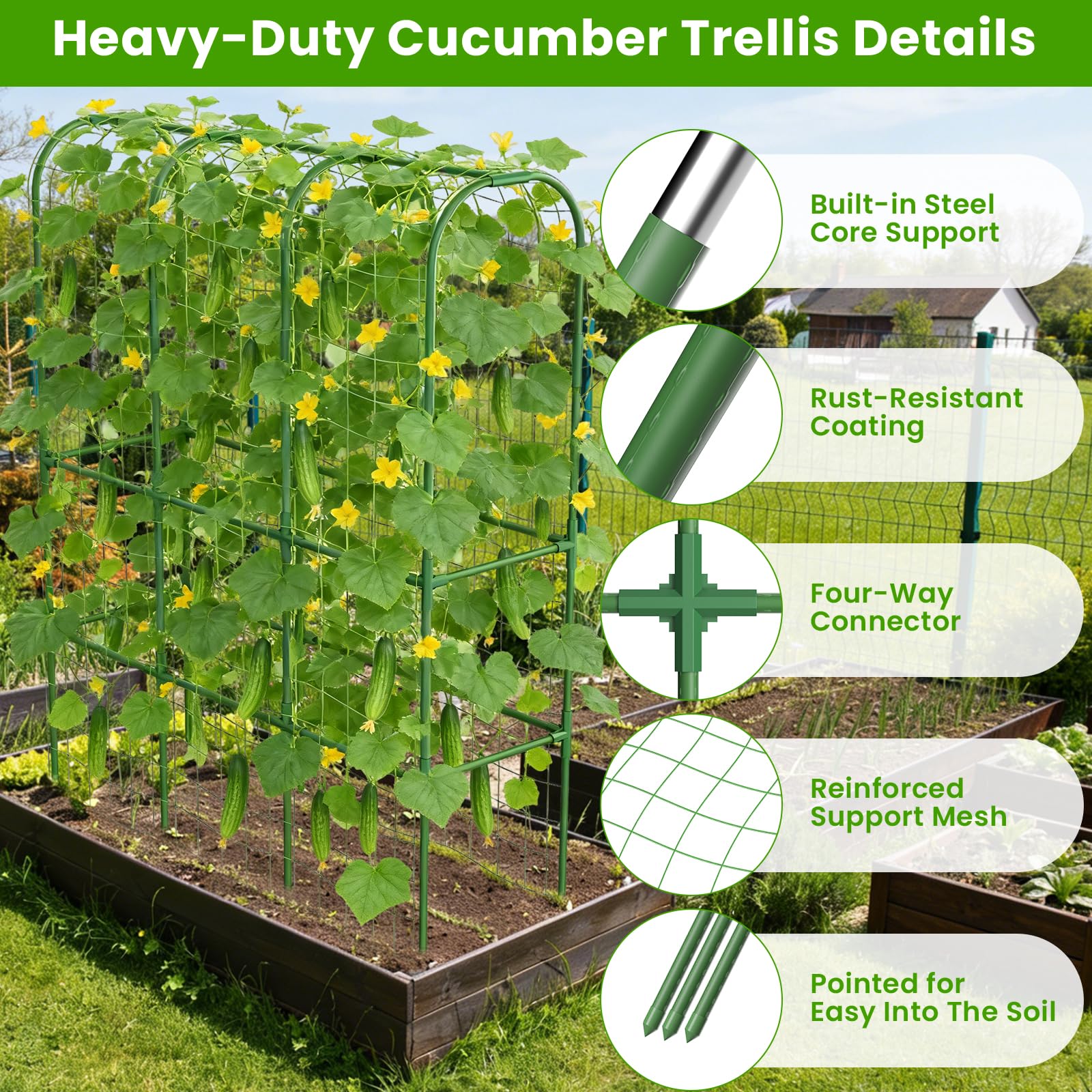 ZPMOCKAQ U-shape garden trellis frame maximizes space while guiding plant growth