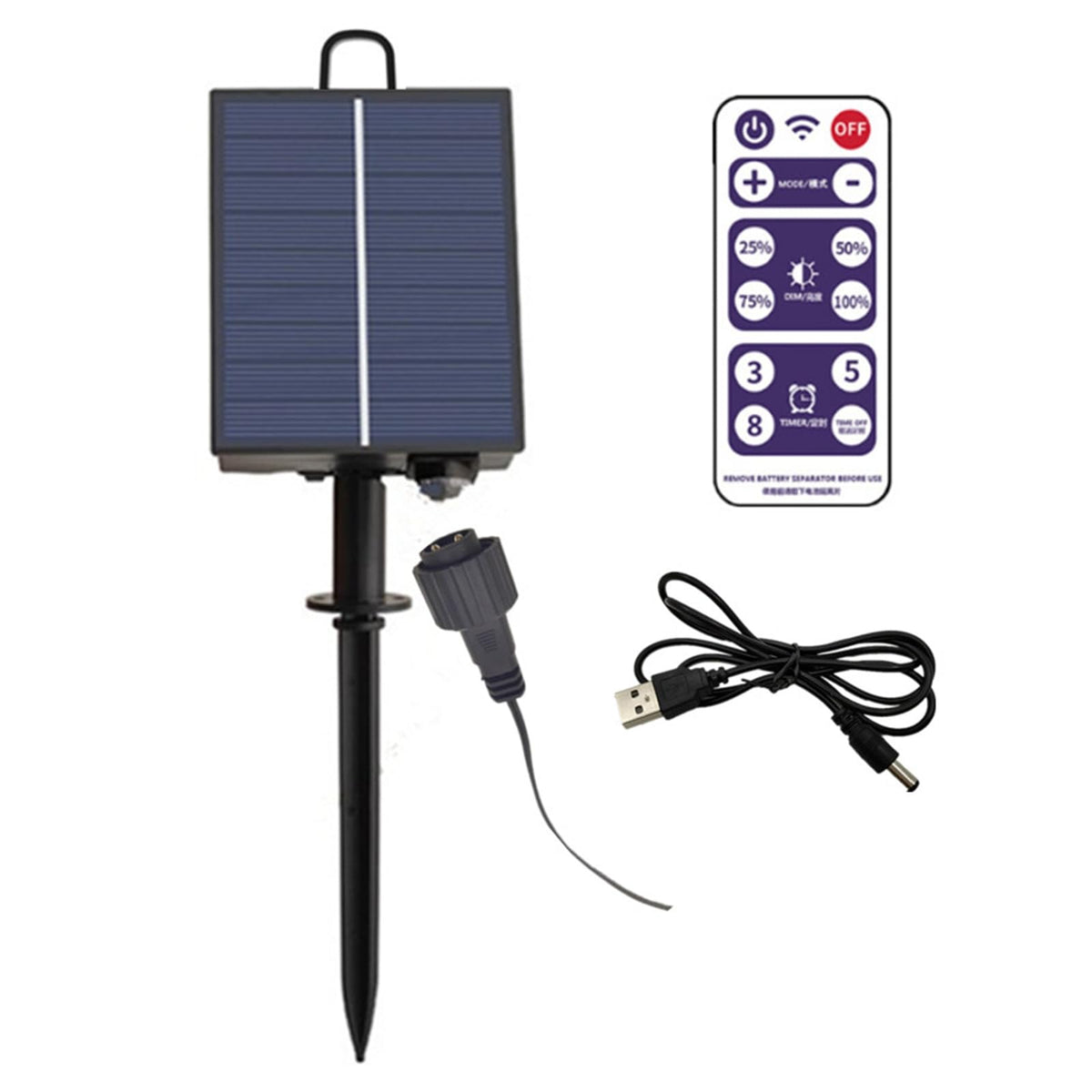 ZPSHYD solar battery box front view for versatile outdoor lighting setups.