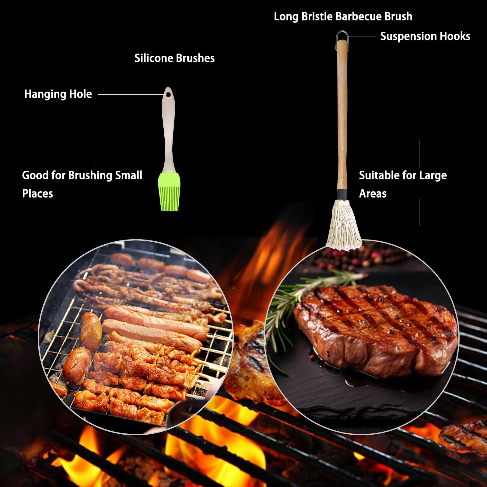 ZQDFLME silicone brushes for precise glaze on grilled foods