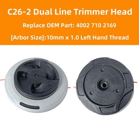Zqqalitize C26-2 dual line trimmer head back view for stable mounting