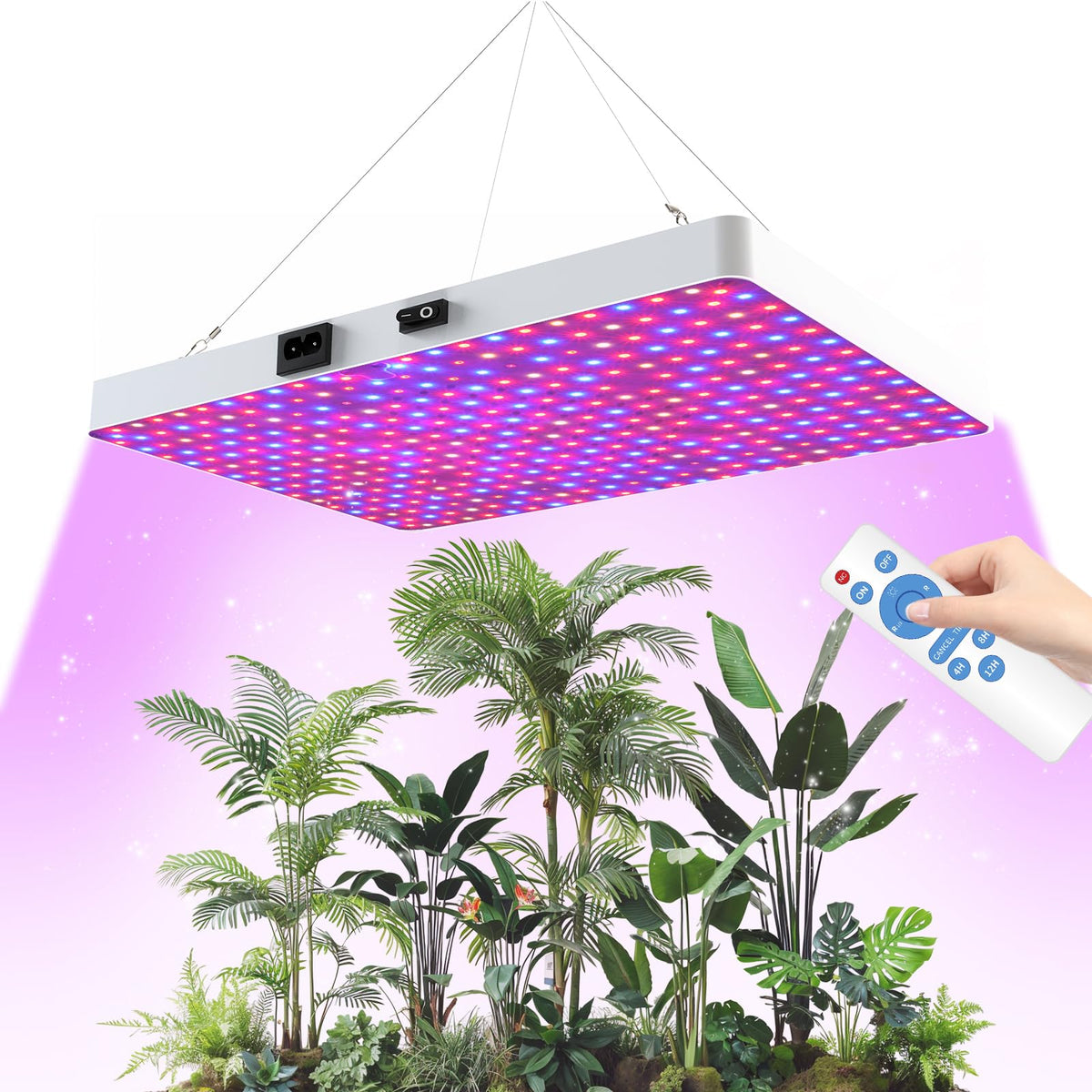 ZRYBOMY remote-control LED grow light for precise indoor growth.