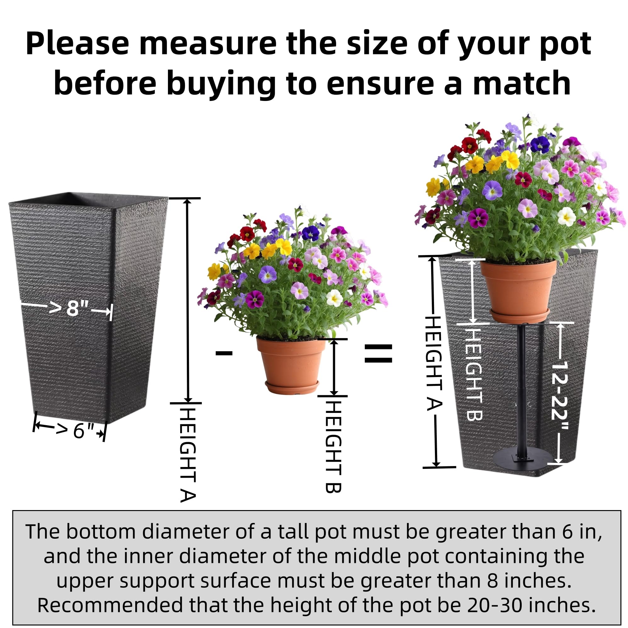 ZSHIGANMA easy-assembly planter riser with screws included