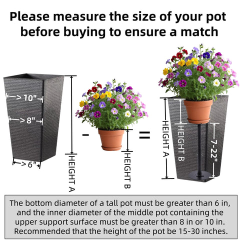 ZSHIGANMA tall-pot compatibility works with tapered, round, and square pots.