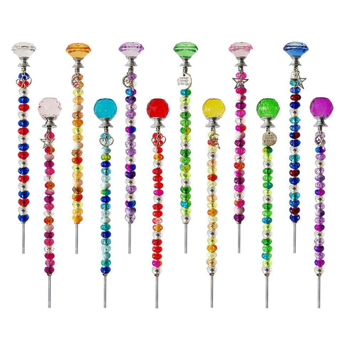 ZSlactp 290Pcs Beaded Garden Stakes Kit ready for colorful fairy garden decor