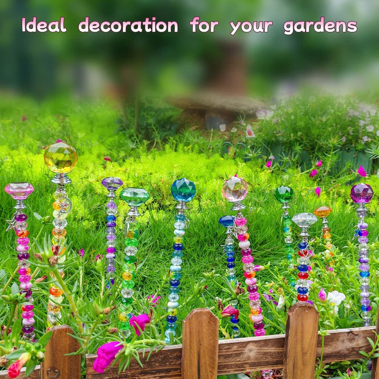 ZSlactp crystal balls enhance whimsical wand accents outdoors
