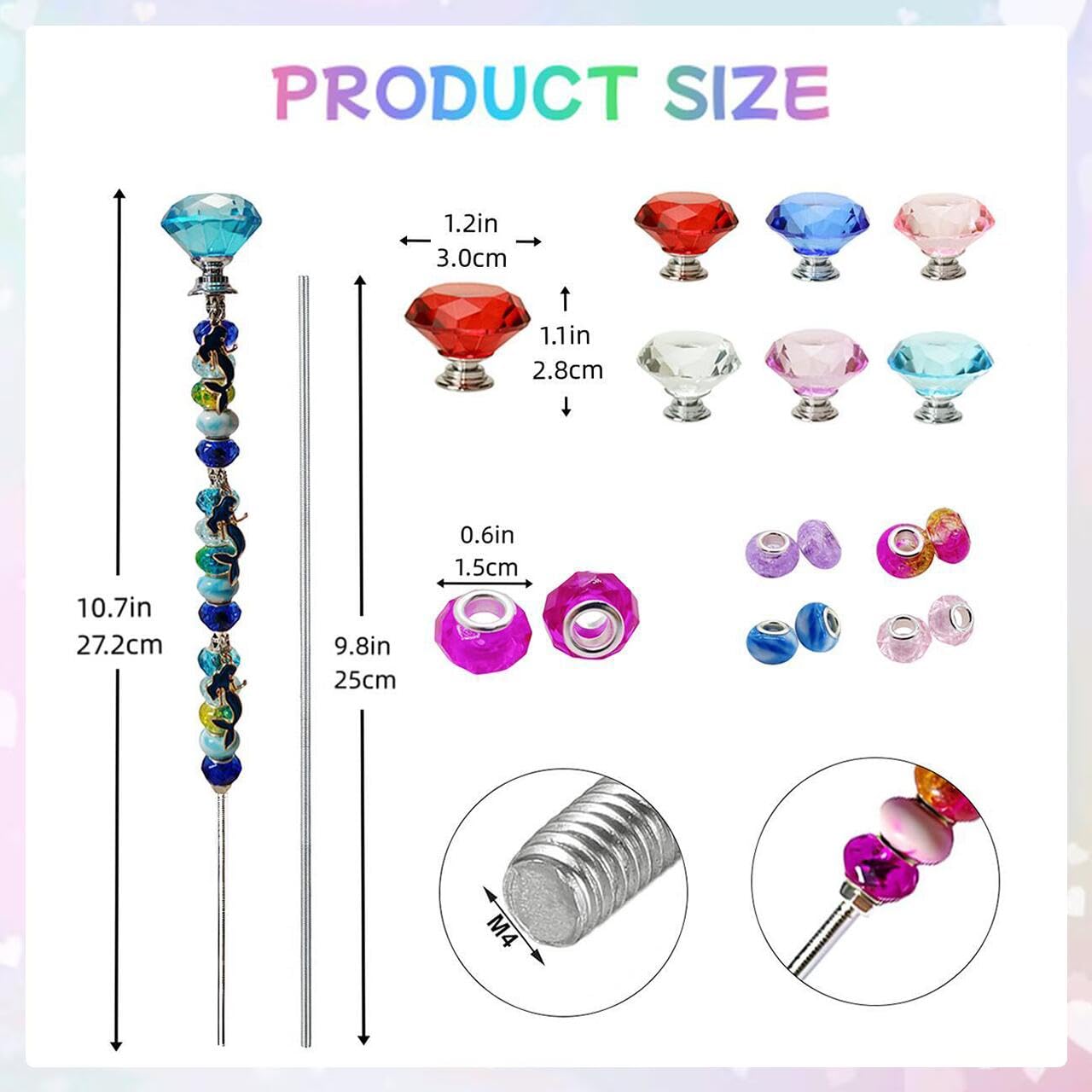 ZSlactp crystal diamonds sparkle on fairy wand creation