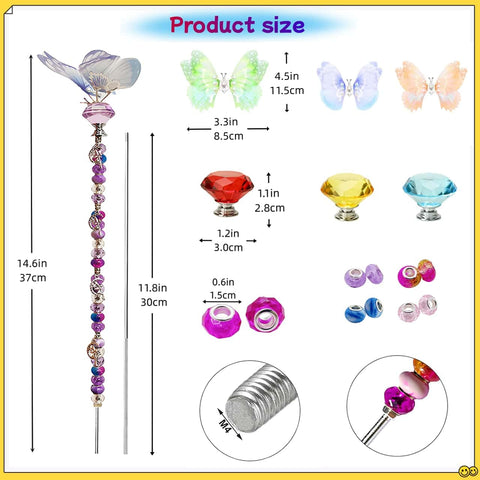 ZSlactp DIY butterfly wand beads in process of bead assembly.