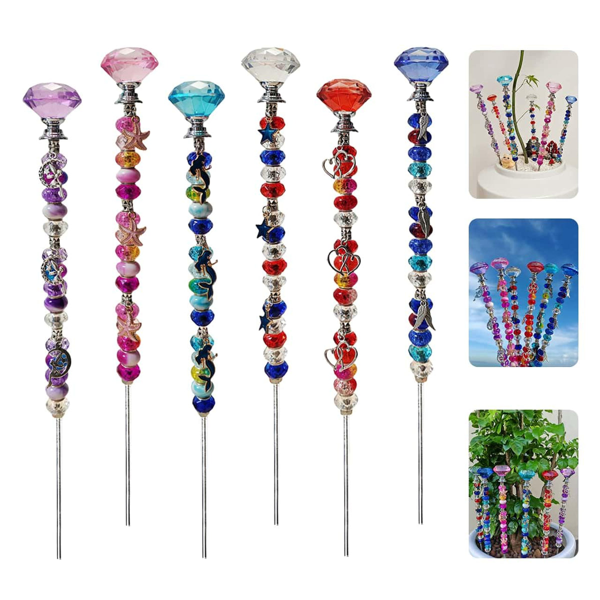 ZSlactp DIY garden stakes kit with sparkling fairy wand for outdoor decor