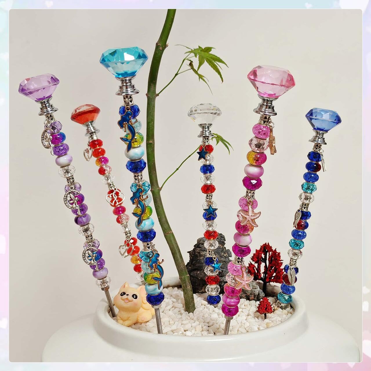 ZSlactp multistyle bead stakes for seasonal garden decor