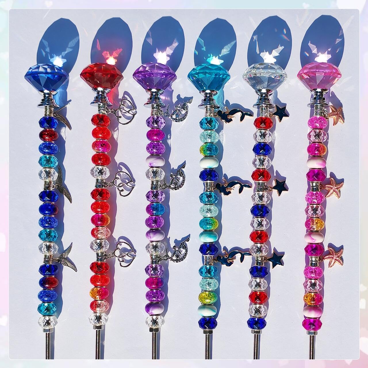 ZSlactp silver pendants add delicate charms to garden wand