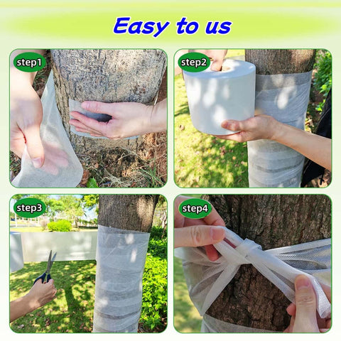 ZSlactp easy-fit trunk wrap secures diverse tree shapes.