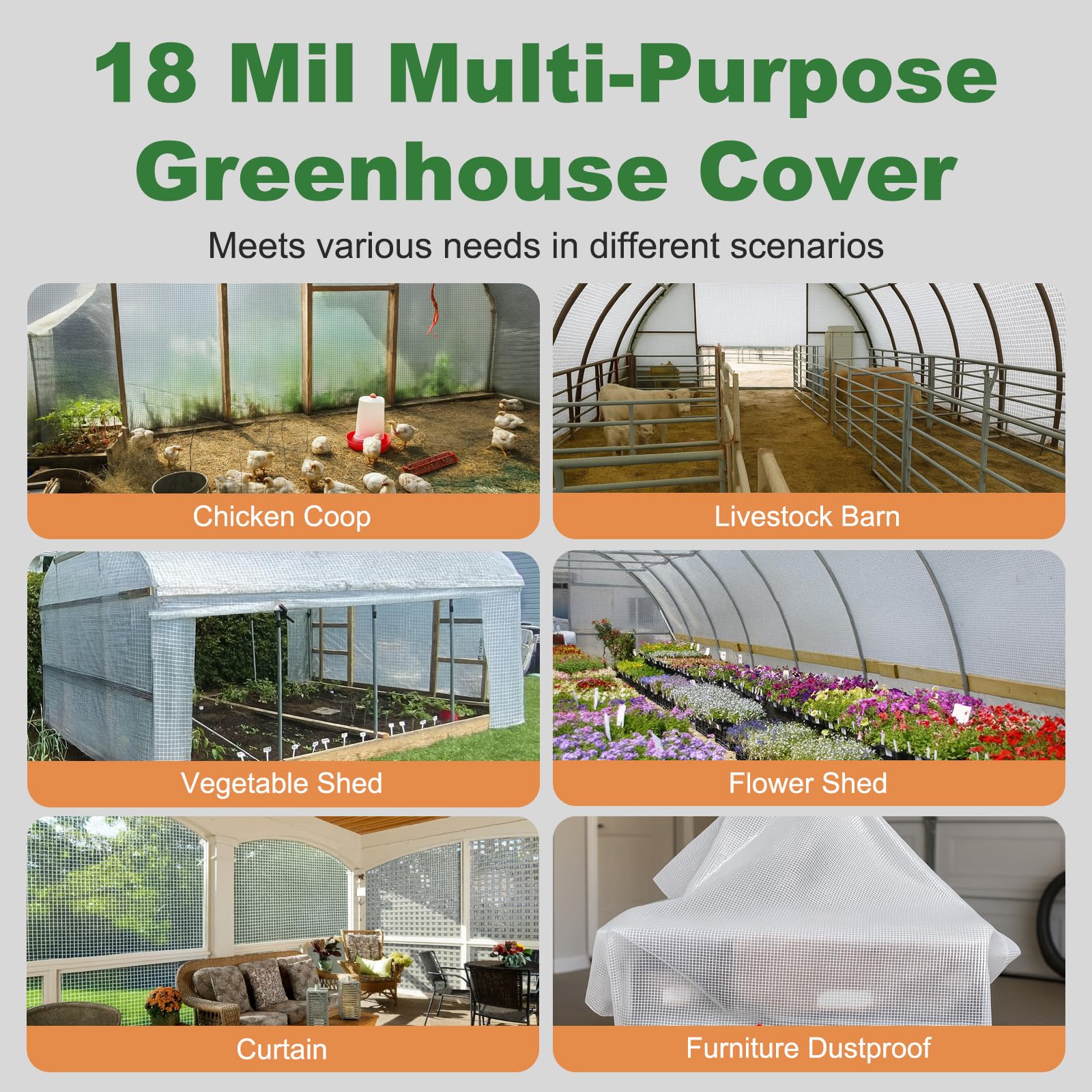 ZSLTLDU greenhouse cover clear material traps warmth for early harvest.