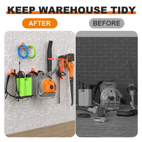 ZSLTLDU universal tool hanger stores backpacks and sprayers securely.