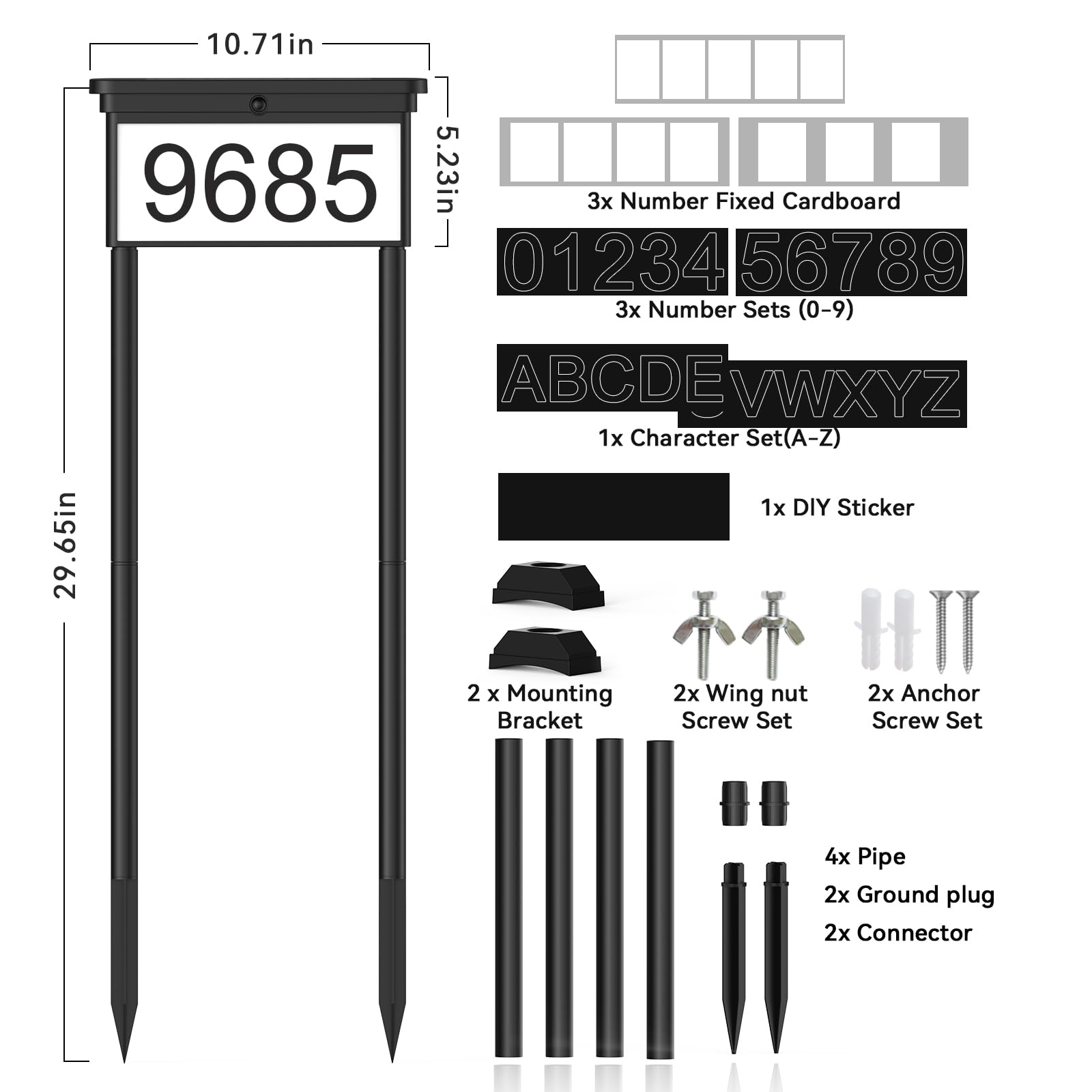 ZSYIQIXI outdoor LED panel displays address numbers clearly for easy curb appeal.