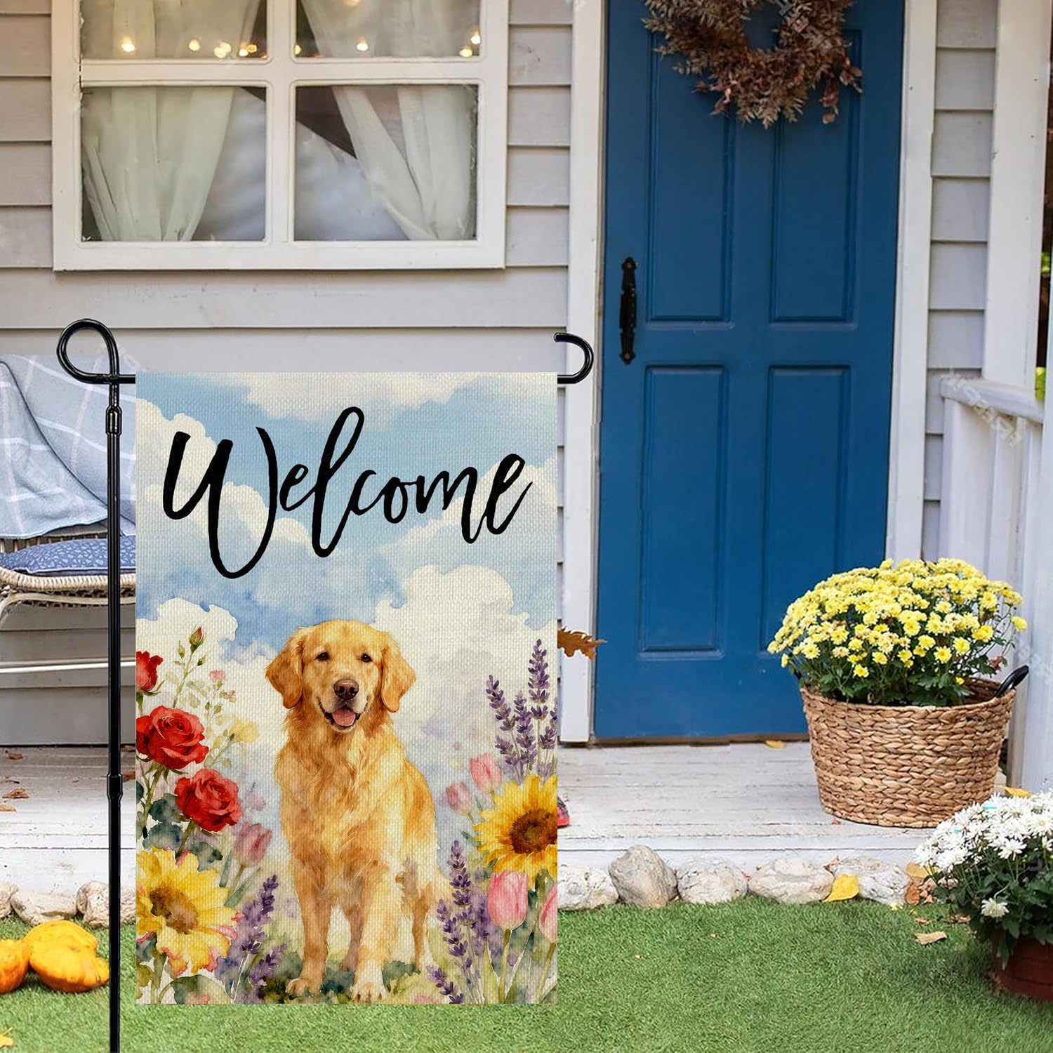 ZSYOUIDEAS burlap-texture polyester flag resists weather and fading.