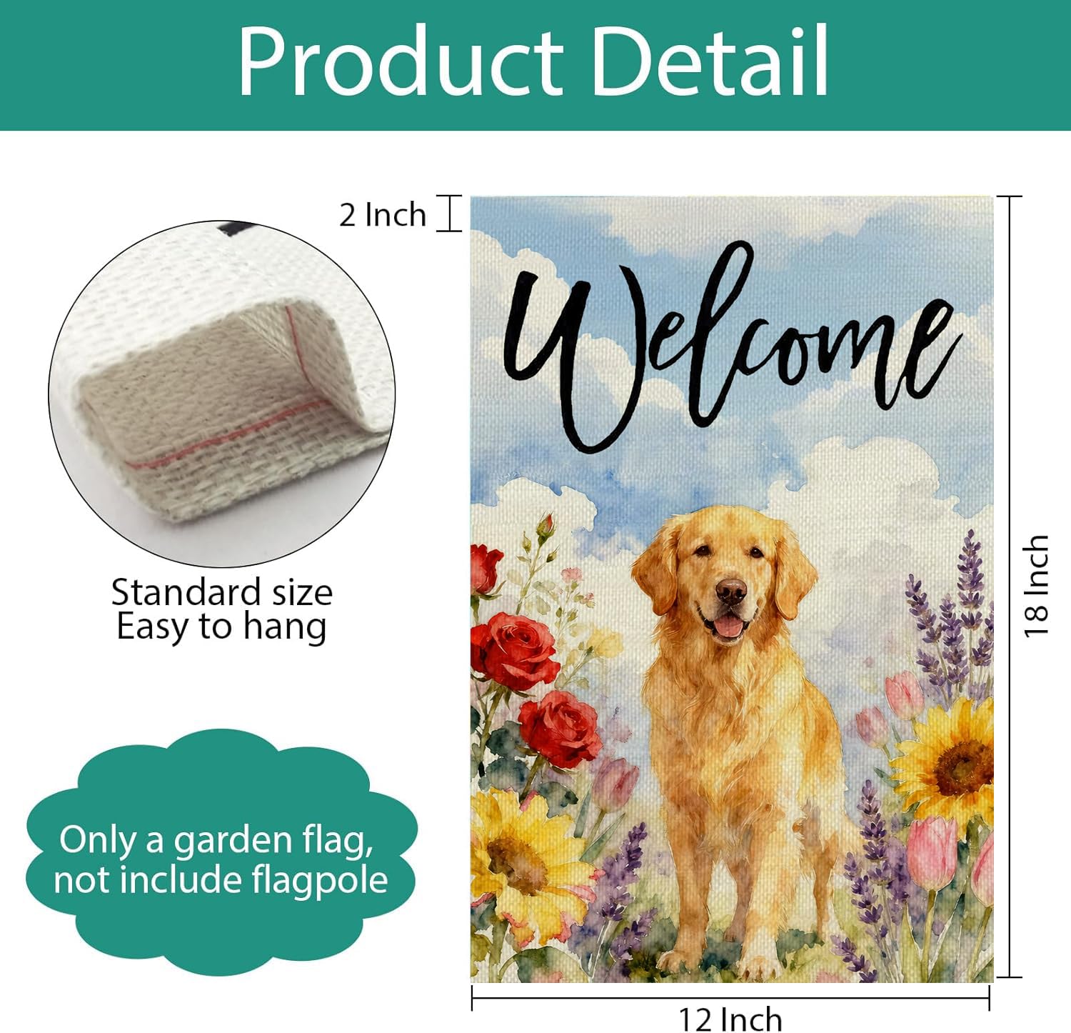 ZSYOUIDEAS 12x18 inch garden flag fits standard flagpoles.