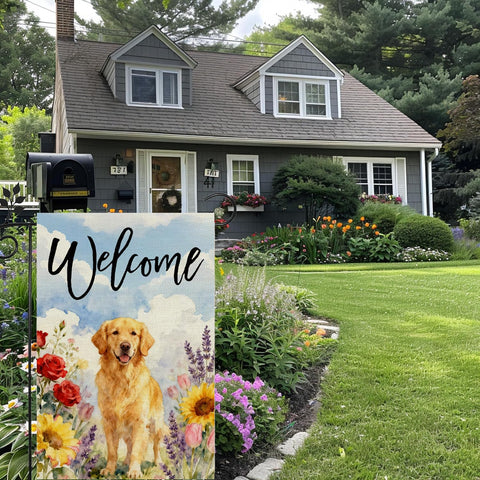 ZSYOUIDEAS double-sided welcome flowers flag visible from both sides.