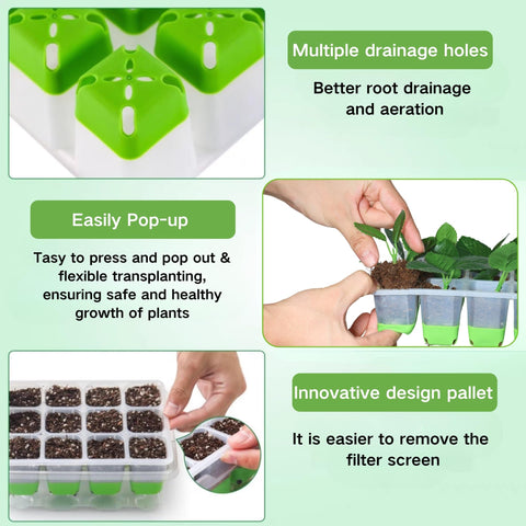 ZSYWODFO foldable seed starter tray design saves space when stored.